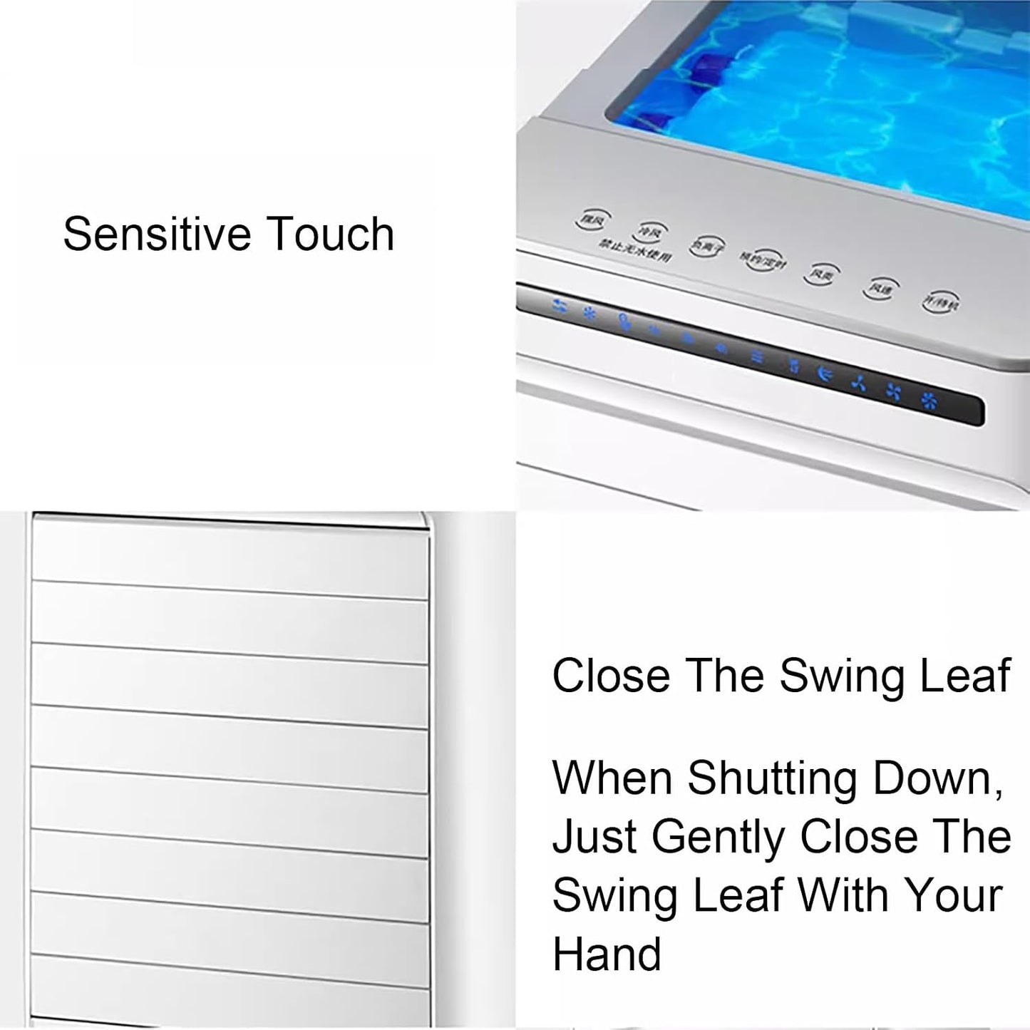 Air Conditioner Portable, Climatiseur Mobile, 3 Vitesses De Ventilation, Écran LED, Télécommande Tactile Et Minuterie 7 H, 65 W, Blanc
