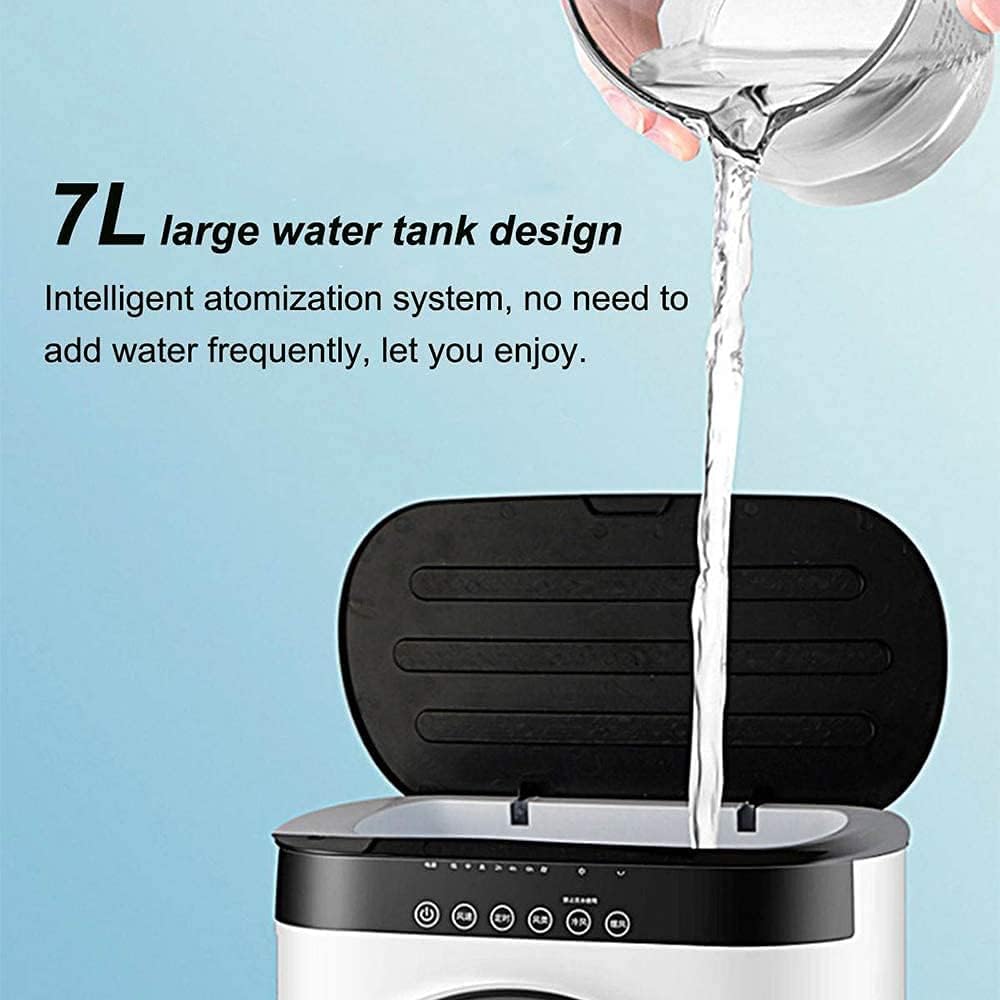 Refroidisseurs Par évaporation Climatiseur Portable 7L Réservoir D'eau Muet Humidificateur D'air Refroidisseur Minuterie Télécommande Climatiseur Mobile Ventilateur De Refroidissement