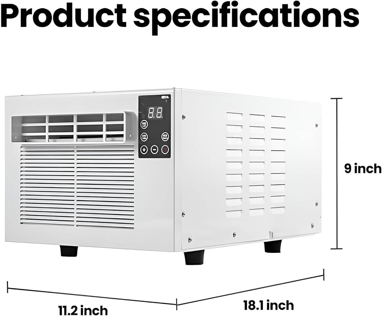 Refroidisseur D'air Portable Avec Télécommande, Déshumidificateur Compact Et Ventilateur Pour Chambre De Dortoir, Bureau, Chambre à Coucher.Murmure Une Opération Tranquille.Écoénergétiques 280W.Aucune