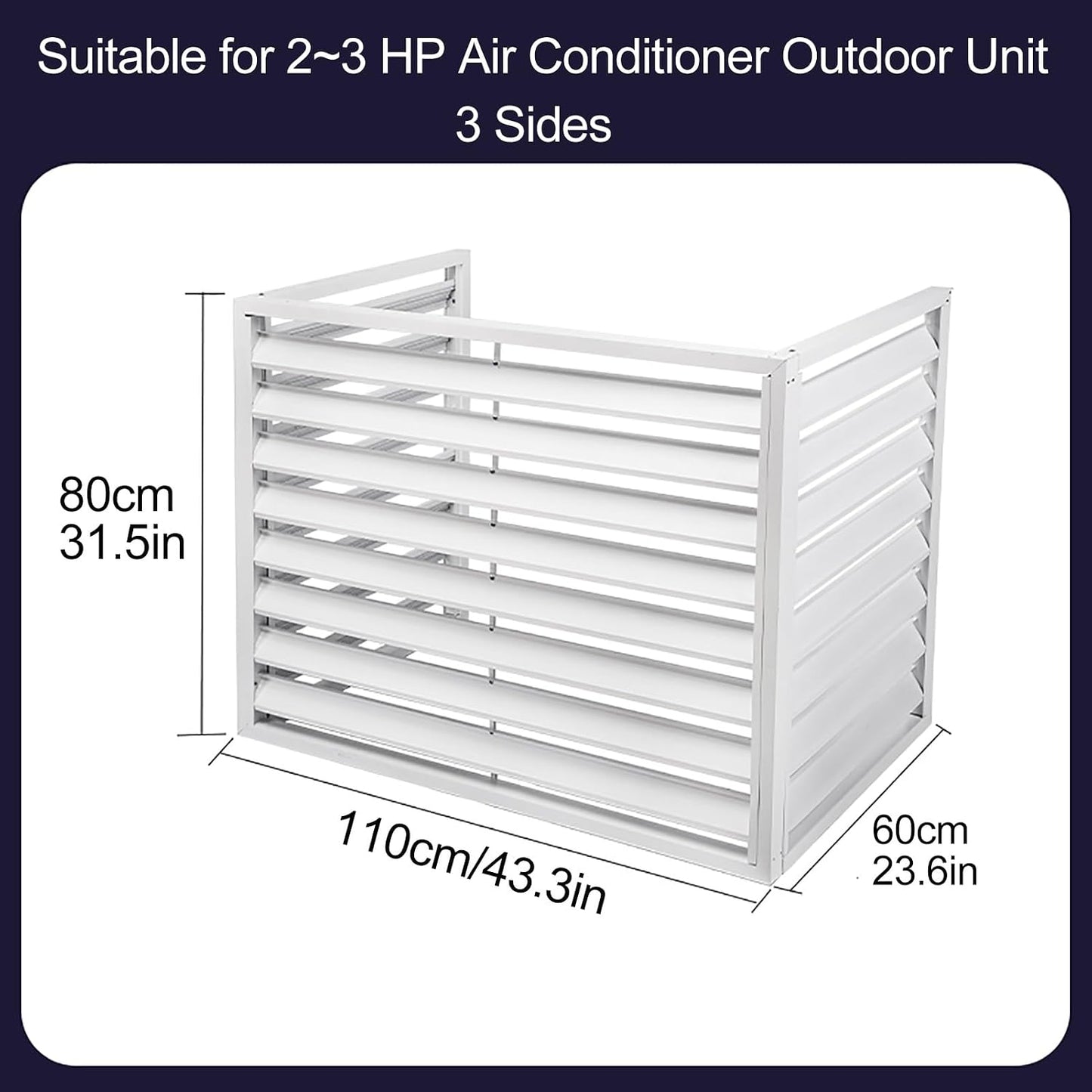 Housse De Protection Pour Climatiseur Extérieur En Aluminium, écran De Réduction Du Bruit, Clôture De Confidentialité, Protection Contre Les Intempéries, Design Blanc à 3