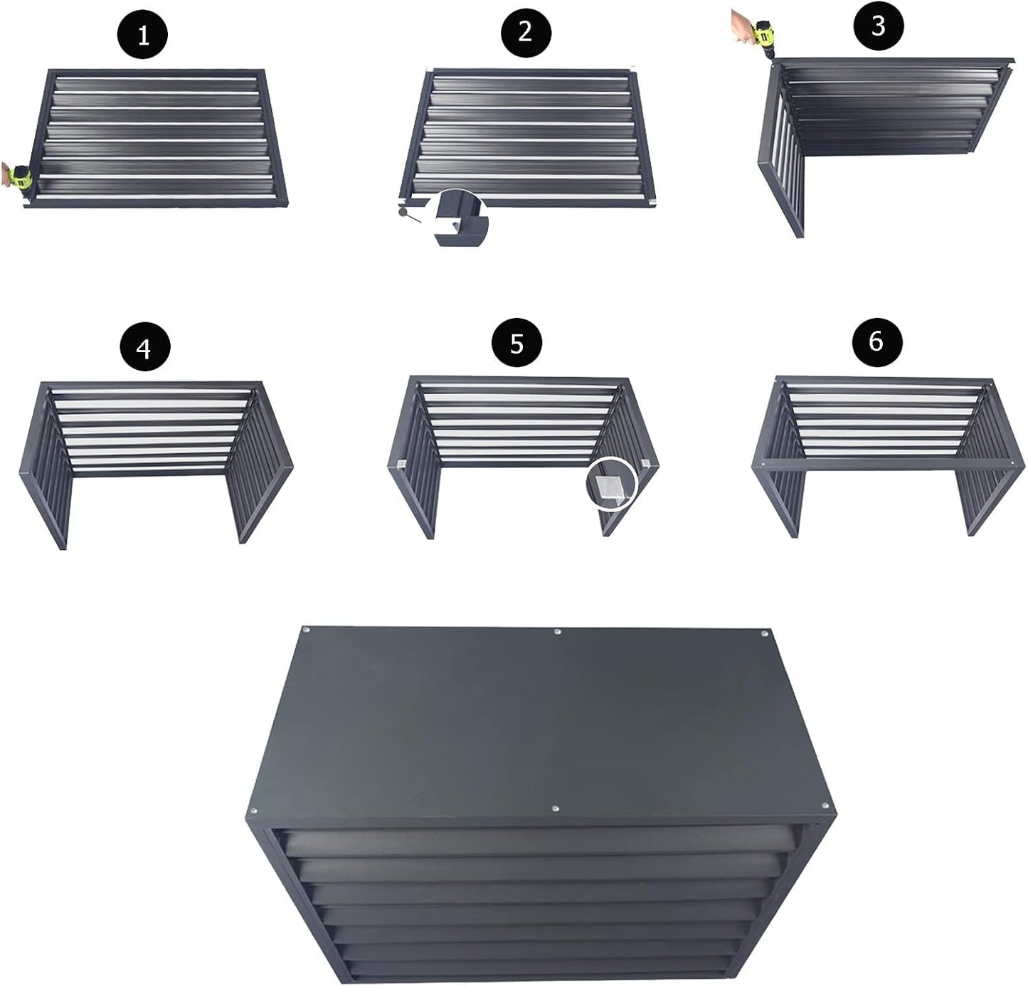 Écran De Clôture Pour Climatiseur, Housses Pour Climatiseur Extérieur, Cache-climatiseur, étagère De Rangement Pour Présentoir De Plantes D'extérieur, Housse De Protection Pour Condenseur Ex