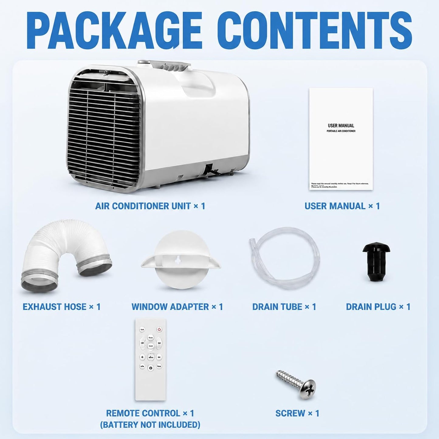 Climatiseur Mobile Camping 4000 BTU, Clim Portable Silencieux Basse Consommation 420W Sans Fenêtre Pour Tente Camping Car Camion Van Garage Intérieur Extérieur