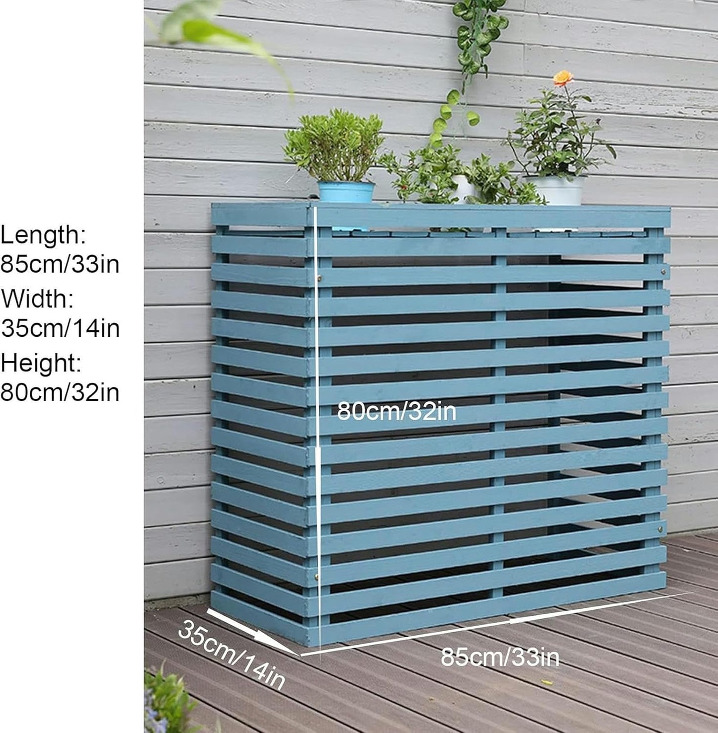 Housse De Protection Pour Climatiseur D'extérieur - Résistante Aux Intempéries - Pour Unité De Climatisation - Clôture En Bois - Idéale Pour Une Utilisation En Extérieur - Design élégant