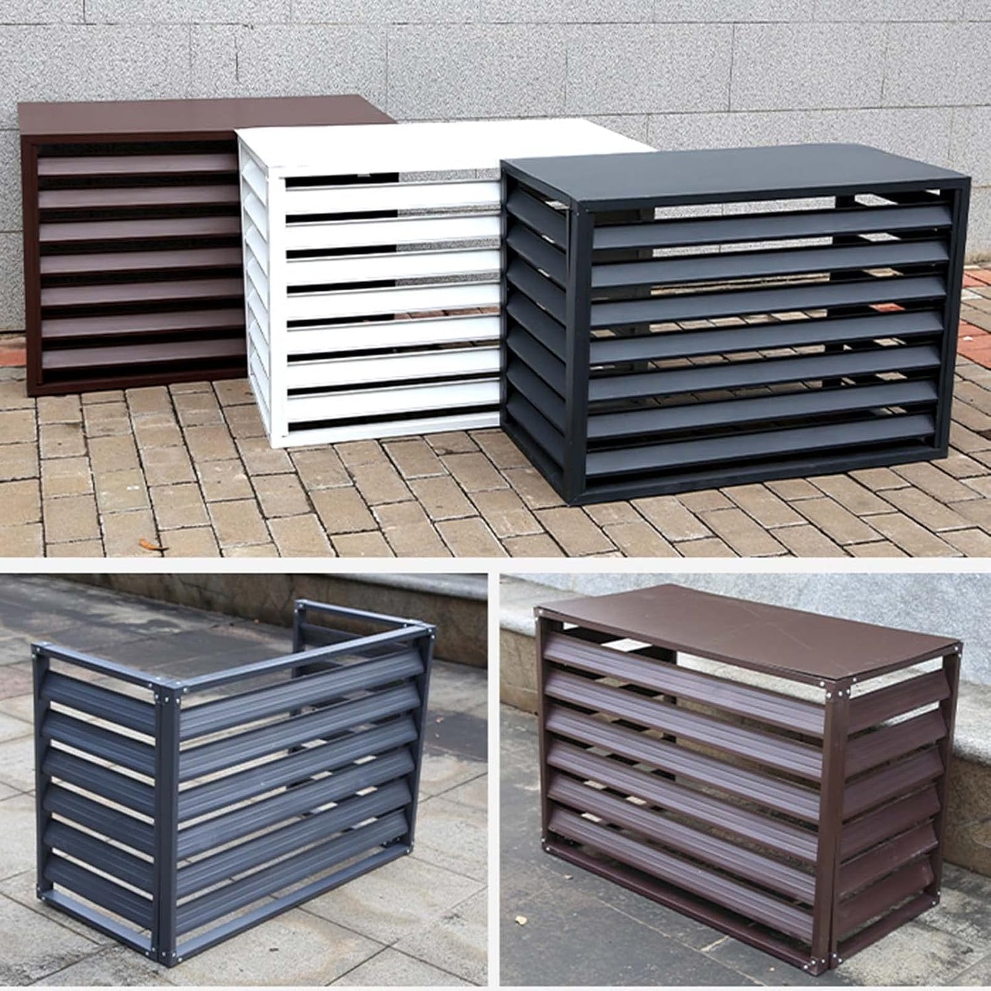Housse De Climatiseur D'extérieur En Aluminium Résistant Aux Intempéries – Bouclier Décoratif Pour Unités AC Et Poubelles – Protection Pour équipement Et Unités D'extérieur