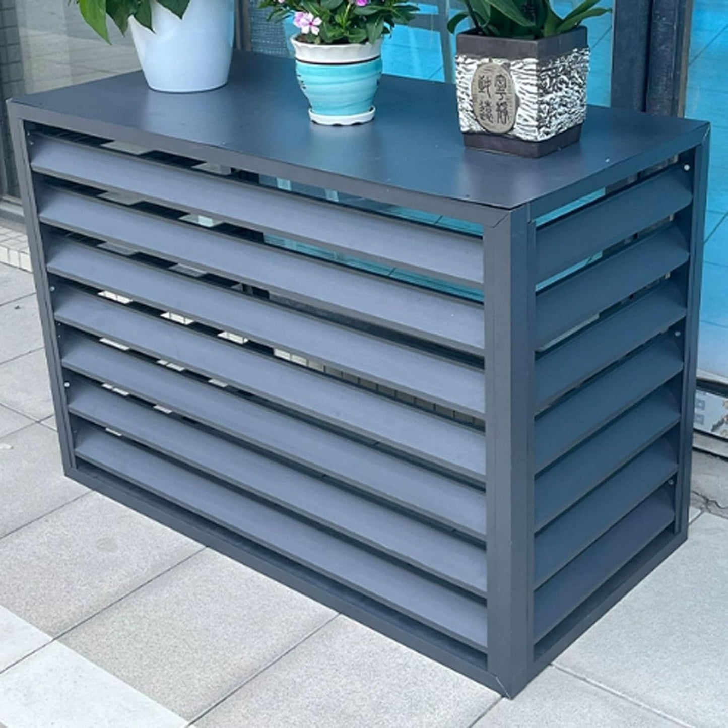 Cadre De Protection De Climatiseur En Aluminium - Boîtier De Pompe à Chaleur Extérieur Et Intérieur Clôture élégante Pour Dissimuler L'unité De Climatisation Et Conceptio