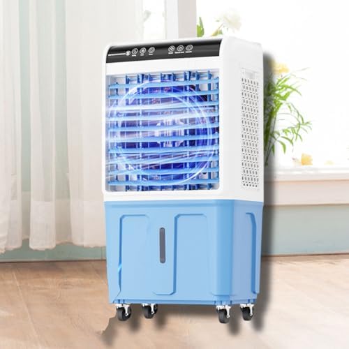 GENERIC Refroidisseur D'évaporation Portable 40L Tank Ice Packs 120 Oscillant Ventless Ventilation Ventilation Ventuile Tranquille 3 Vitesses Chambre à Coucher Bureau Patio Intérieur Énergie Extérieure Effica