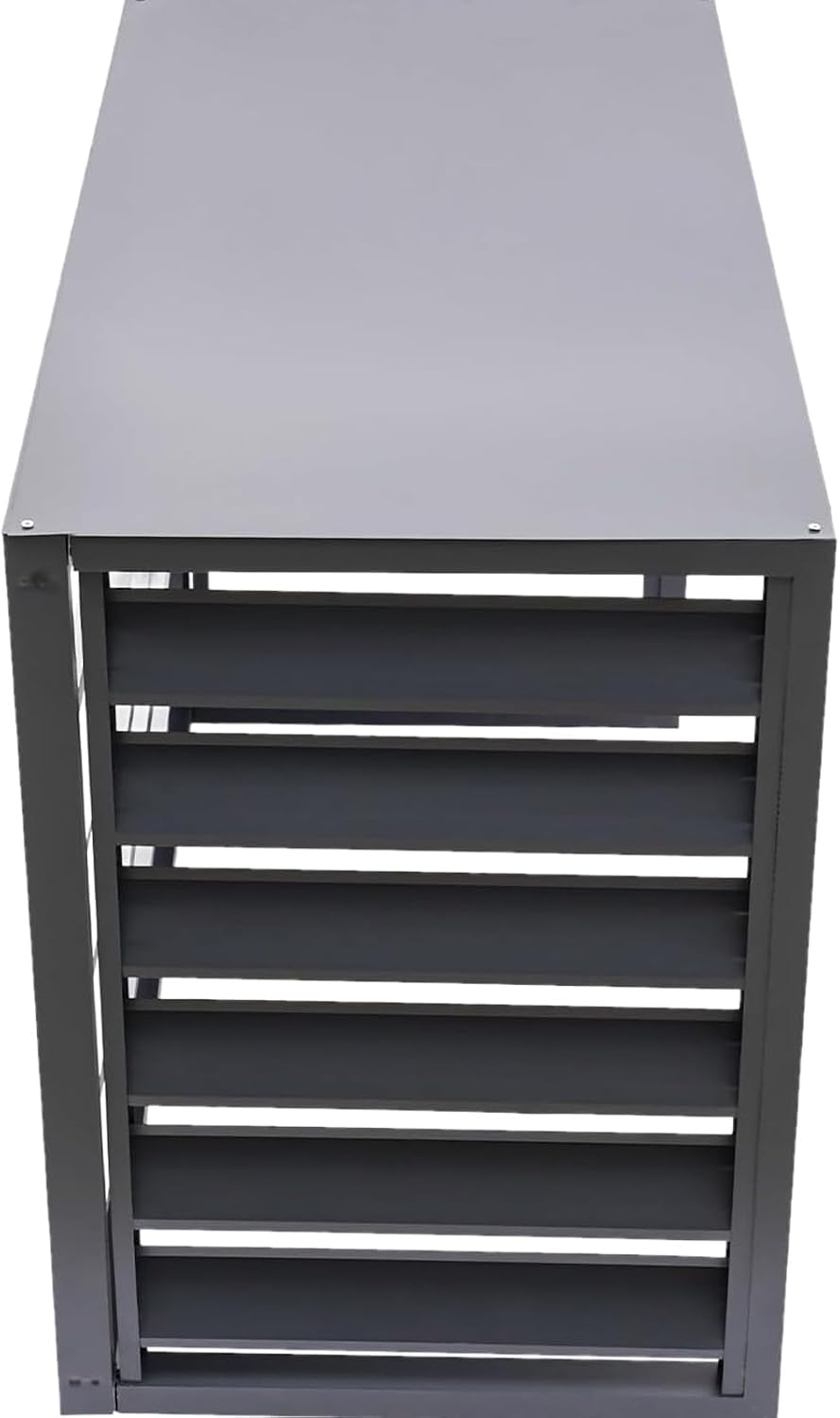 GENERIC Housse De Protection Pour Climatiseur D'extérieur En Aluminium 100 X 50 X 70 Cm – Protecteur De Condensateur Multifonction Avec Clôture D'intimité Pour Plantes Et Rangement D'outils De Jardin (gris)