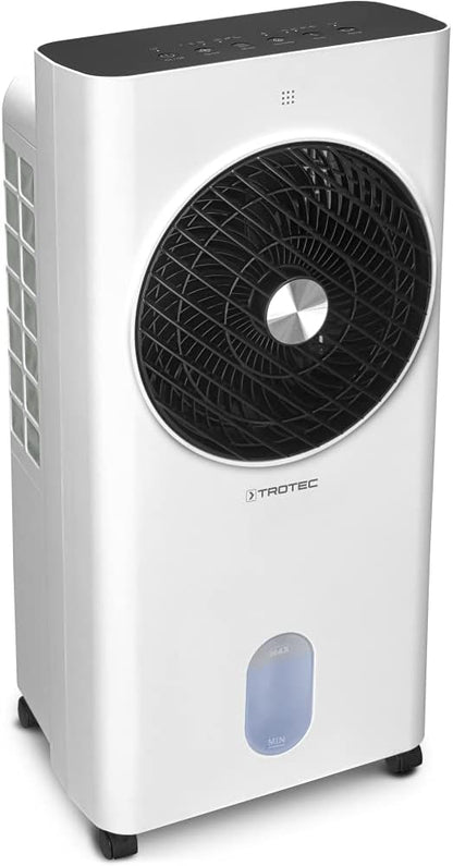  TROTEC Rafraîchisseur D'Air 4-en-1 PAE 31 - Technologie Turbospin 1000 M³/h, Portée 10m, Refroidisseur, Ventilateur, Humidificateur Et Purificateur, Réservoir 6L, Oscillation 360°, Jusqu'à 26 M²