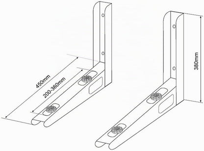  Maclean MC-621 Support De Poignée Pour Climatiseur Support Mural Pour Le Conditionnement De L'air Jusqu'à 100 Kg Support De Fixation Pour Climatiseur Supports Pour Climatiseurs Muraux
