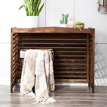 GENERIC Grand Support En Bois Massif Pour Climatiseur – Clôture En Bois épais Pour Unité Extérieure – Housse élégante Pour Dissimuler L'unité De Climatisation Et Résistante Aux Intempéries