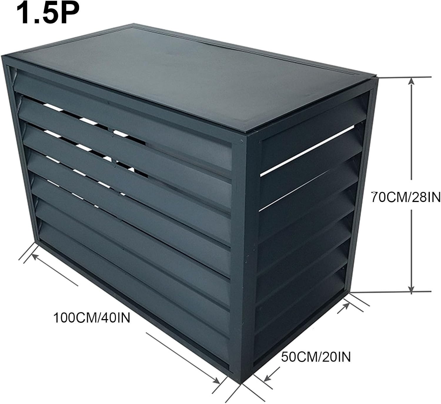 GENERIC Clôture D'intimité Et Housse De Pluie En Alliage D'aluminium Pour Climatiseur – Élégante, Résistante Aux Intempéries Pour Unité De Fenêtre Intérieur/extérieur – Gris