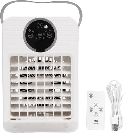  Climatiseur Portable, Humidificateur Refroidisseur D'air Par évaporation 4 En 1, Ventilateur De Refroidissement De Bureau De 700 Ml Avec 3 Vitesses, Veilleuse 7 Couleurs, Télécommande,