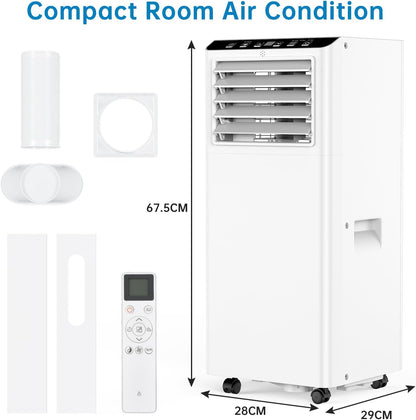  Climatiseur Portable 12000 BTU, Ventilateur De Déshumidification De Chaleur Froide, économiseur D'énergie Pour Bureau De Chambre à Coucher, Télécommande, Mode Sommeil, Fonctionnement Silencieux Avec K