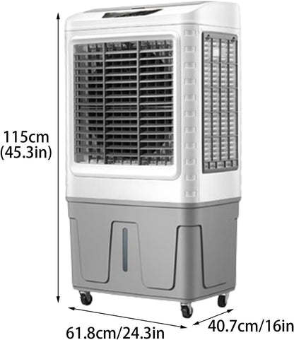  Climatiseur Portable À Évaporation Avec Oscillation À 55° Et 3 Vitesses De Vent, Grand Refroidisseur D'air Pour Chambre, Bureau, Usine