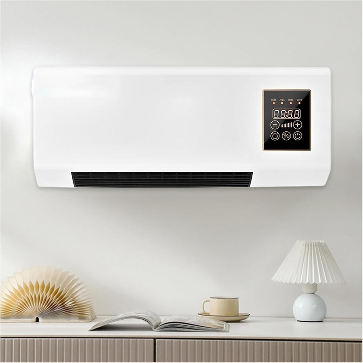  Ventilateur Sans Conduits D'air, Unité De Climatisation Murale Avec Télécommande, 2000 W Refroidissement Et Chauffage Pour Chambre À Courir Et Salon, Mini Split Silencieux Système Pour