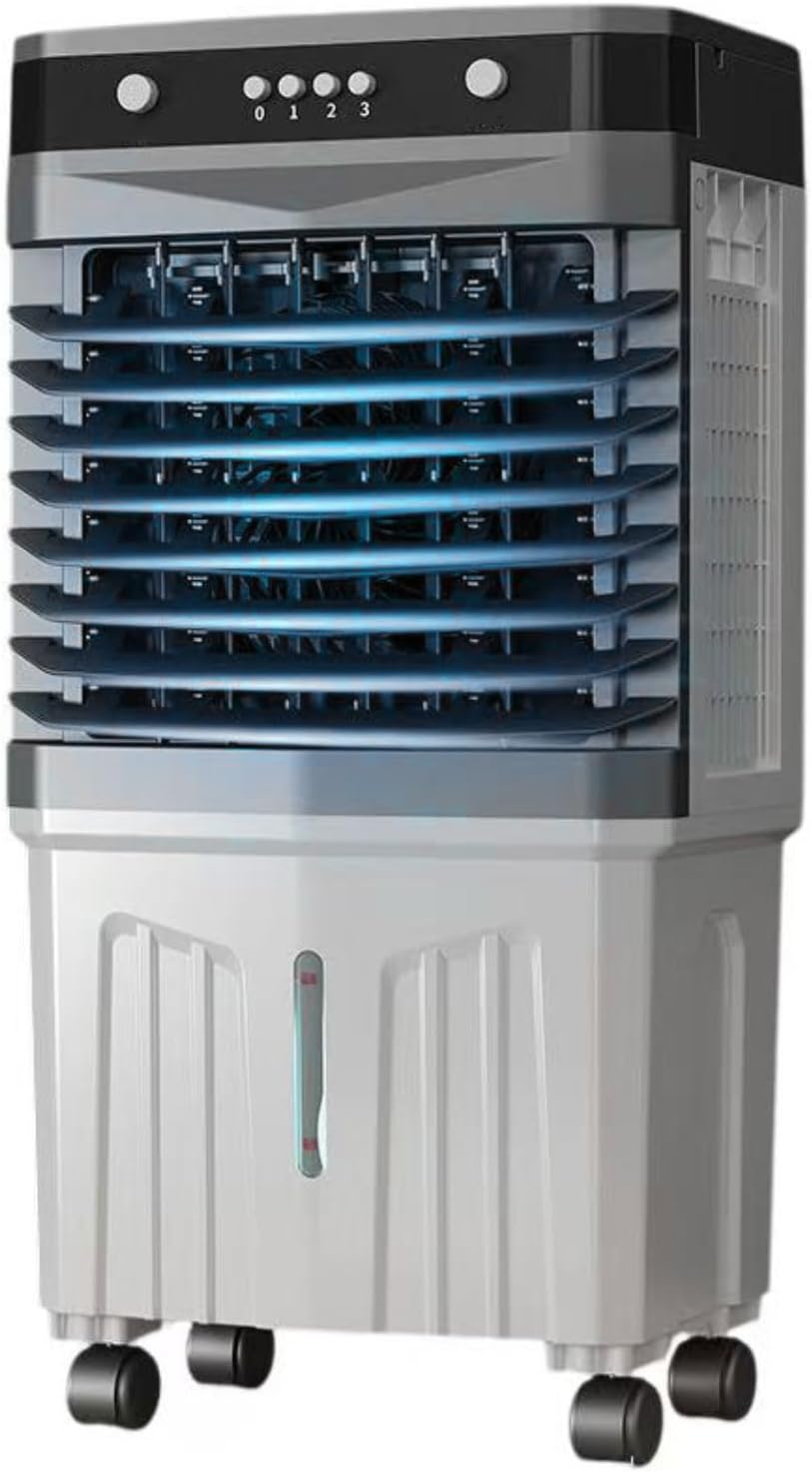 GENERIC Refroidisseur D'air évaporatif Portable, Ventilateur De Refroidissement Oscillant à 120 ° Avec Réservoir D'eau Et Packs De Glace, Ventilateur De Merle Silencieuse Murmuré Pour Bureau à Chambre à Couch