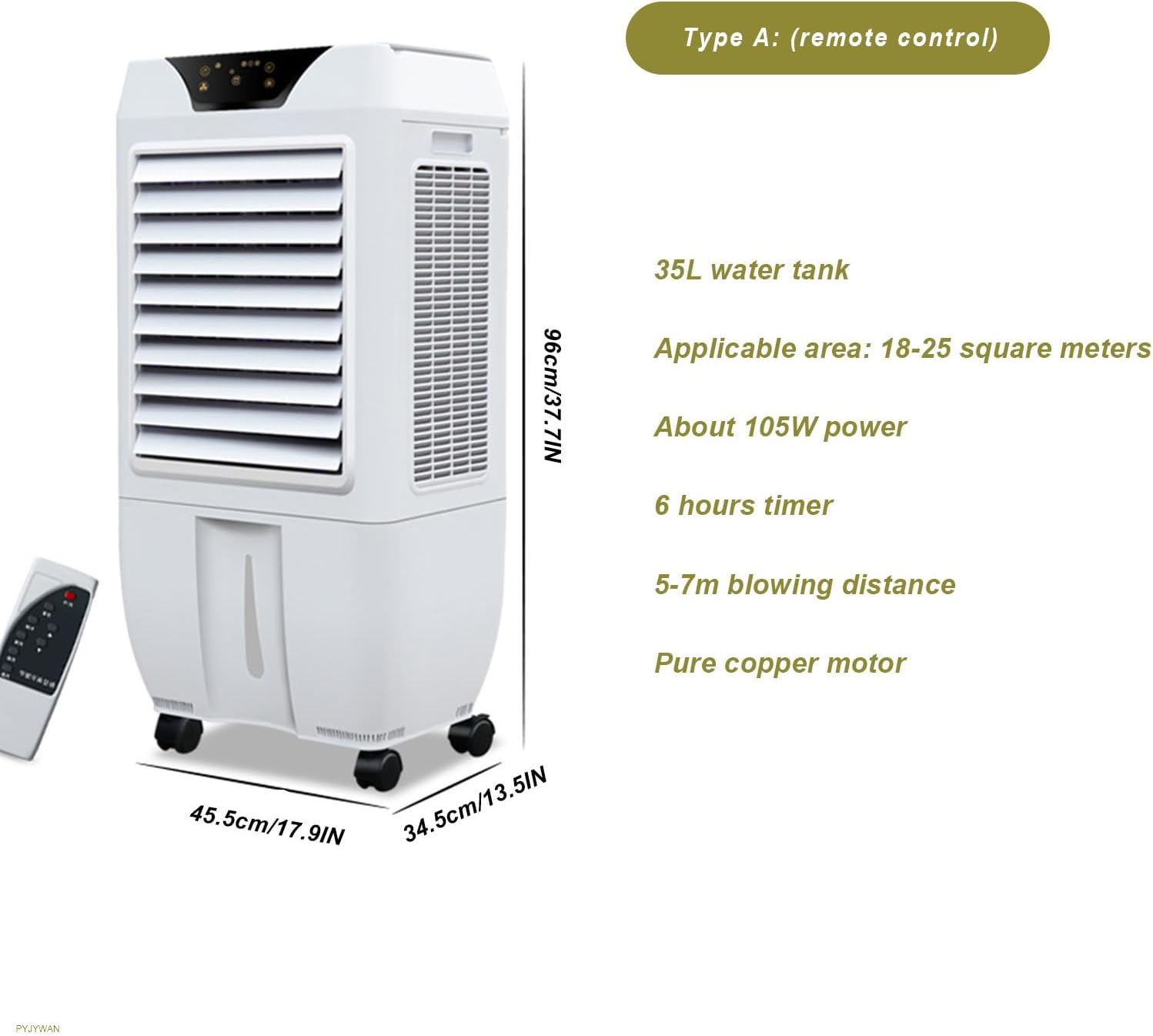 GENERIC Ventilateur De Climatisation Portable, Purifie Et Humidifie, Unité De Refroidissement Personnelle Avec Minuterie Et Réservoir D'eau De Grande Capacité – Pour Chambre, Bureau, Dortoir