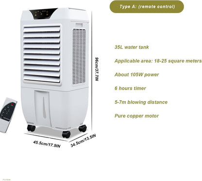 GENERIC Ventilateur De Climatisation Portable, Purifie Et Humidifie, Unité De Refroidissement Personnelle Avec Minuterie Et Réservoir D'eau De Grande Capacité – Pour Chambre, Bureau, Dortoir