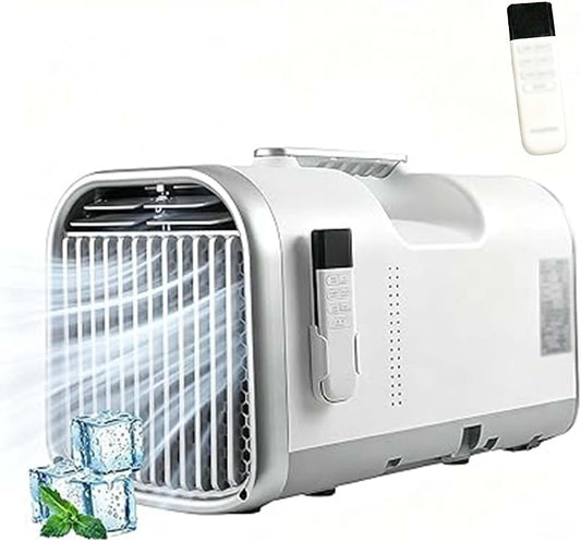  Unité De Climatisation Portable 4500 BTU, Mini Refroidisseur Pour Tente RV Camping, Refroidissement Rapide Avec Télécommande, Ventilateur De Déshumidificateur Silencieux, Conception Légère Compacte Po