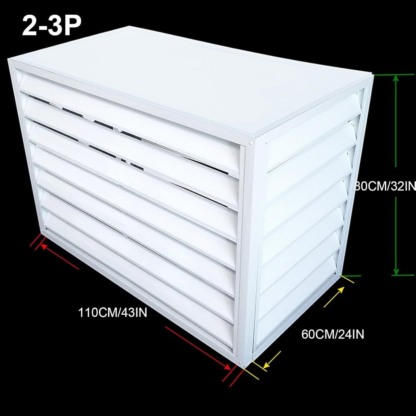 GENERIC Housse De Protection En Aluminium Pour Climatiseur Extérieur - Protection Contre Le Bruit - Résistant Aux Intempéries - Design Plat Pour Toutes Les Saisons