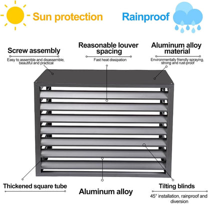 GENERIC Housse En Aluminium à 4 Panneaux Pour Climatiseur D'extérieur Et Poubelle Blanc 110 X 60 X 80 Cm