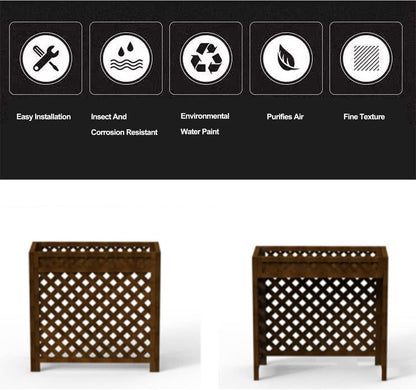  Grille De Protection Pour Climatiseur, Unité De Condensation, étagère De Rangement Pour Plantes, Support De Fleurs En Bois Pour Cacher L'unité De Climatisation Extérieure