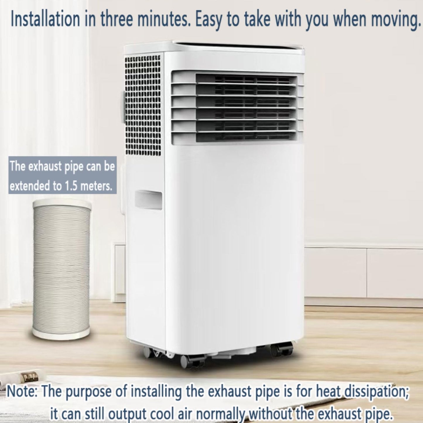  Climatiseur Portable Refroidit Jusqu'à 350 Sq.Ft.Smart Unité De Climatisation Portable Avec Télécommande Unité De Climatisation Silencieuse Avec Ventilateur Frais Et Sec Modes De Sommeil Kits De Fenêt