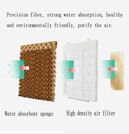  Portable Chaud Froid Climatiseur évaporatif Mobile 4 En 1 Refroidisseur Réglable Silencieux Oscillation Air Purifiant Pour Maison Bureau Camping (Mechanical)