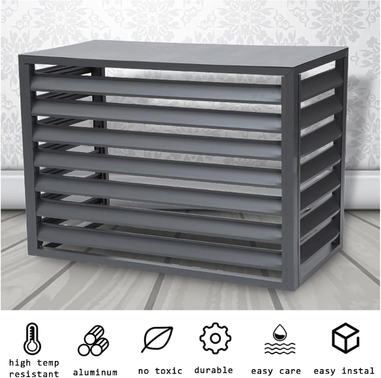 GENERIC Écran De Clôture Pour Climatiseur Extérieur – Couvercle De Conditionnement En Alliage D'aluminium Et Support De Plante En Métal, Volets Anti-corrosion Pour Unité Extérieure, Blanc (taille : 1,5P)