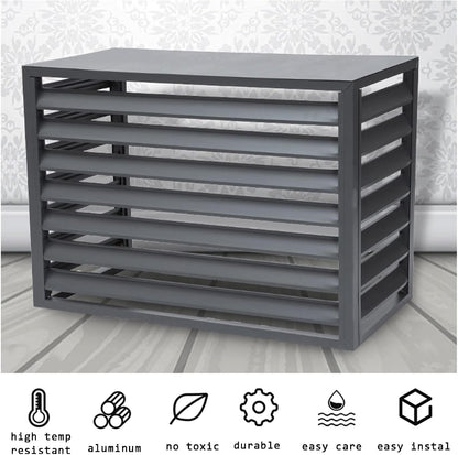 GENERIC Écran De Clôture Pour Climatiseur Extérieur – Volets En Alliage D'aluminium Anti-corrosion Et Support De Fleurs Pour Unité Extérieure En Métal, Blanc, Taille 2-3P (L1)