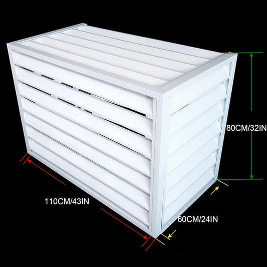 GENERIC Mini Housse De Climatiseur Fendue En Aluminium Pour Protection De Pompe à Chaleur Extérieure, Clôture élégante Pour Dissimuler Les Unités, Résistante Aux Intempéries Pour Une Utilisation En Intérieur
