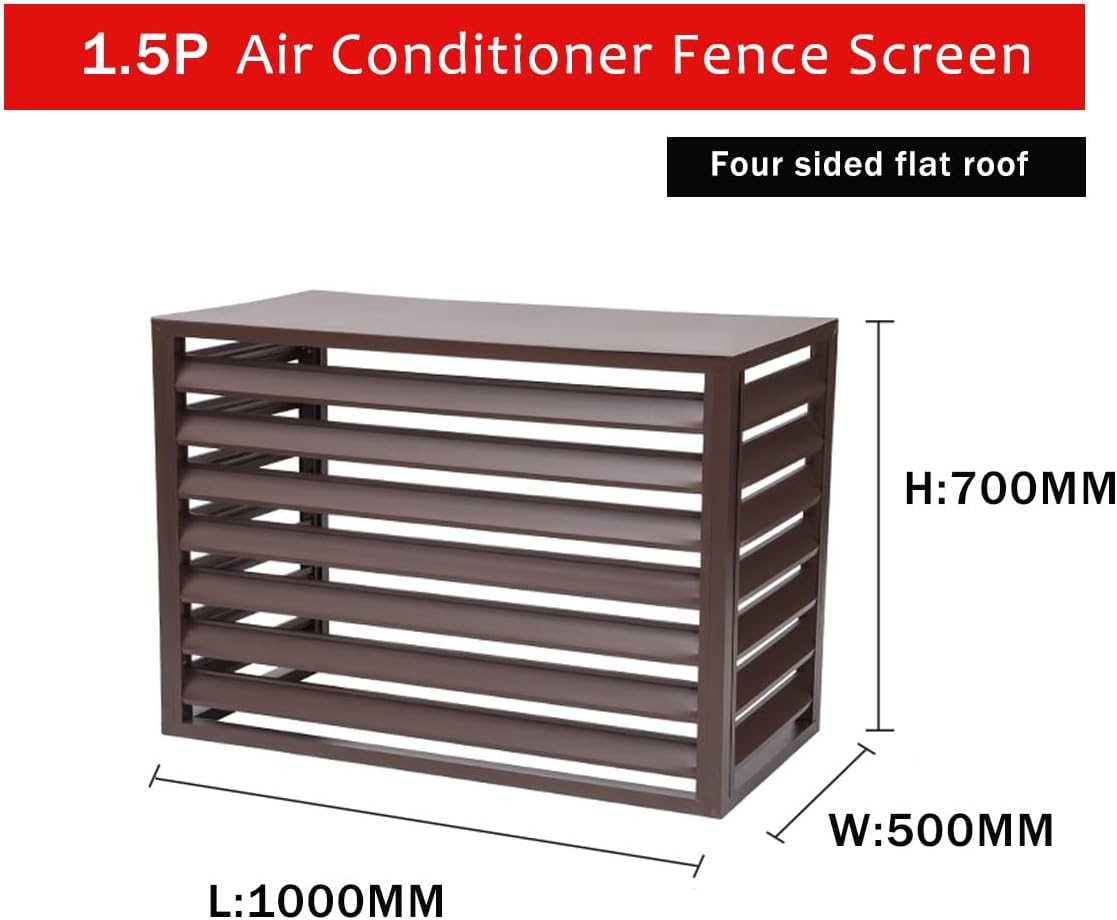GENERIC Étagère à Fleurs En Bois Massif Pour Climatiseur En Aluminium Robuste Avec écran D'intimité, Anti-vol, Facile à Installer, Blanc, Taille 1,5P, Housse De Climatiseur D'extérieur De Qualité Supérieure