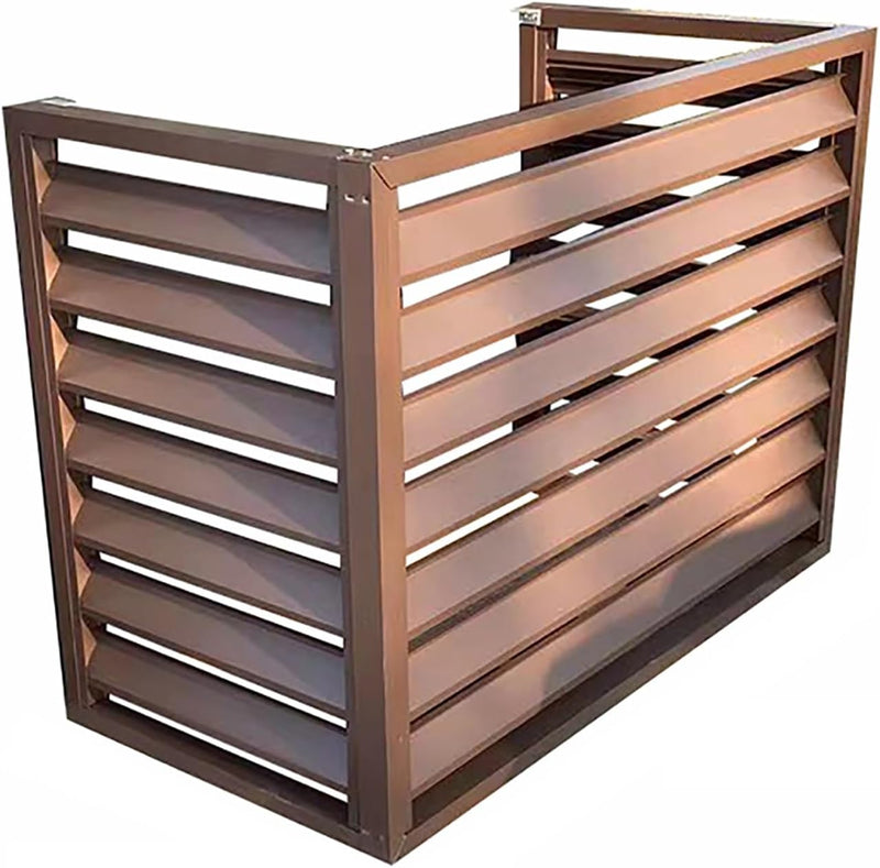  Housse De Protection Pour Climatiseur Extérieur En Aluminium, écran De Réduction Du Bruit, Clôture De Confidentialité, Protection Contre Les Intempéries, Design Blanc à 3