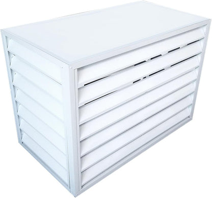  Cache Climatiseur Exterieur Aluminium,caisson Anti Bruit Pompe à Chaleur,cache Clim,Étanche À La Poussière Et À L'eau,Convient Pour L'unité Extérieure Du Climatiseur,White A,100x50x70cm