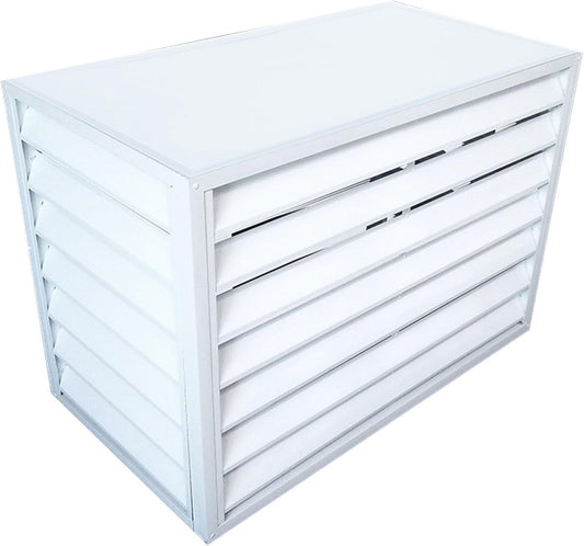  Cache Climatiseur Exterieur Aluminium,caisson Anti Bruit Pompe à Chaleur,cache Clim,Étanche À La Poussière Et À L'eau,Convient Pour L'unité Extérieure Du Climatiseur,White A,100x50x70cm