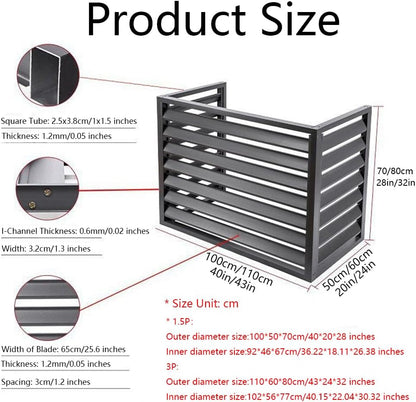 GENERIC Couvercle En Aluminium Pour Mini Pompe à Chaleur Et Fente, écran De Clôture Extérieur à 3 Panneaux, Réduction Du Bruit, 110 X 80 X 60 Cm, Ion Marron Pour Climatiseurs