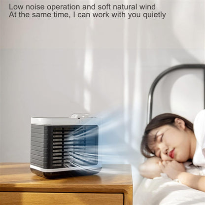  DieffematicKTY Climatiseur Mobile Air Conditioning Air Cooler Negative ION Air Cooler Mini Three-Speed Mode Cooling Fan Charging Home Desktop Air Conditioner (Color : Blue)