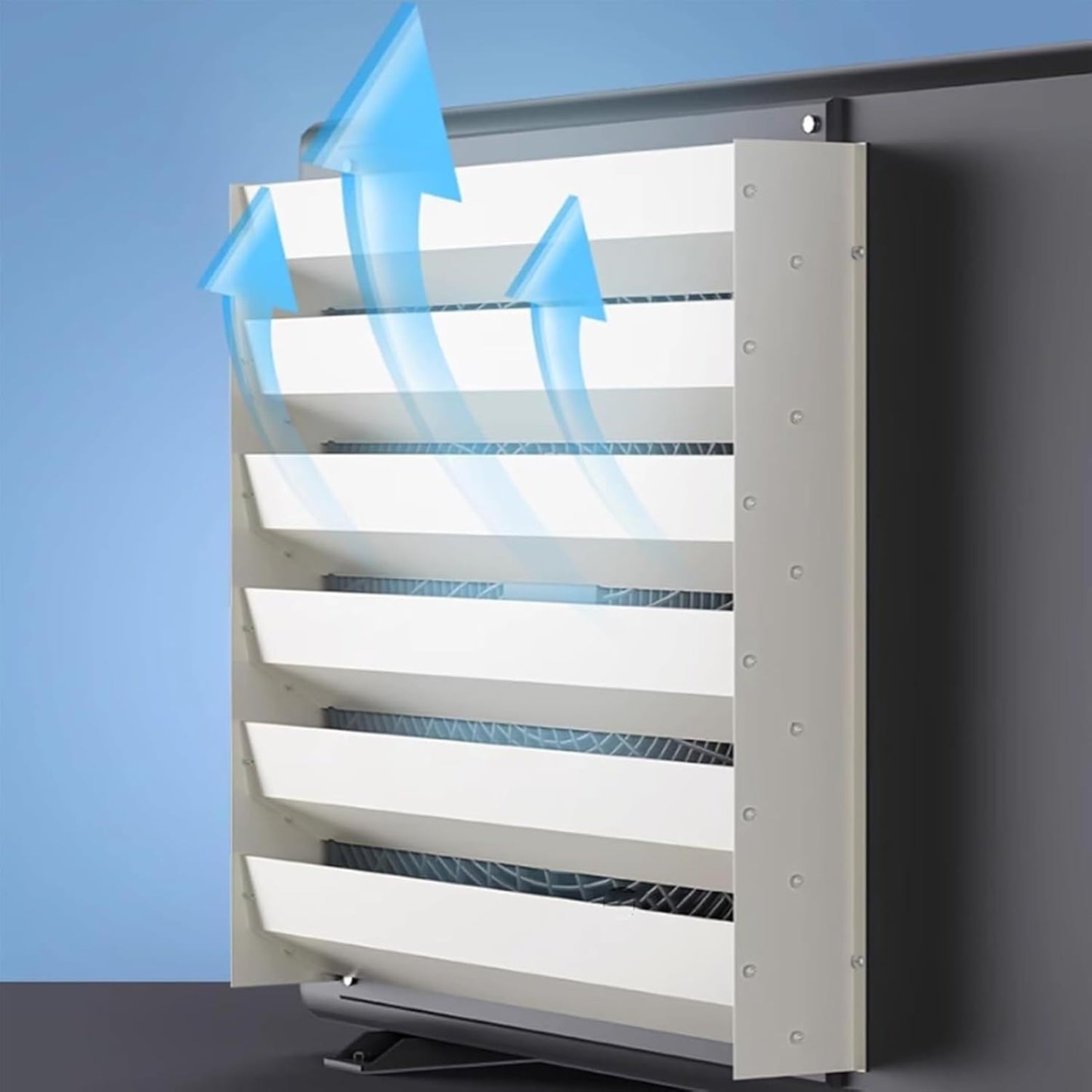 GENERIC Climatiseur Extérieur - 65 X 65 Cm - Pare-vent Pour Flux D'air Direct - Grille D'aération Réglable - Résistant Aux Intempéries - Pour Une Efficacité énergétique Et Un Confort Optimal