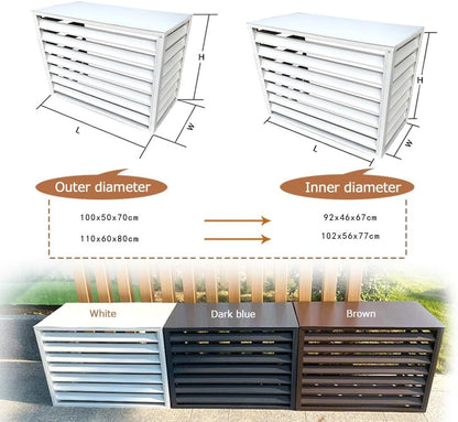 GENERIC Housse De Protection Décorative En Aluminium Pour Climatiseur - Résistante Aux Intempéries - Gris - Taille 110 - Idéale Pour La Maison Et La Terrasse