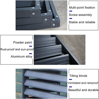 GENERIC Housse Pour Climatiseur Et Pompe à Chaleur, écran De Clôture En Aluminium Avec 3 Panneaux Pour Unités Extérieures Ou Intérieures, 110 X 80 X 60 Cm, Blanc