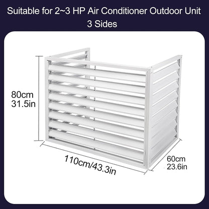 Housse De Protection Pour Climatiseur Extérieur En Aluminium, écran De Réduction Du Bruit, Clôture De Confidentialité, Protection Contre Les Intempéries, Design Blanc à 3