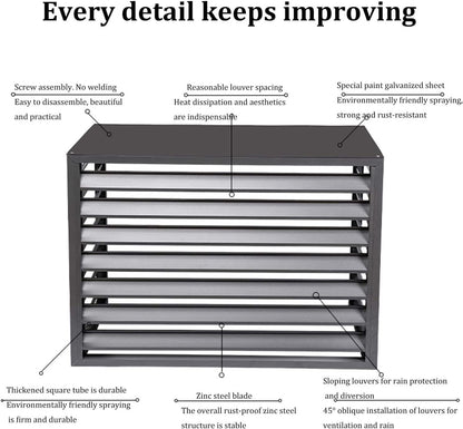  Écran De Clôture Pour Climatiseur, Housses Pour Climatiseur Extérieur, Cache-climatiseur, étagère De Rangement Pour Présentoir De Plantes D'extérieur, Housse De Protection Pour Condenseur Ex