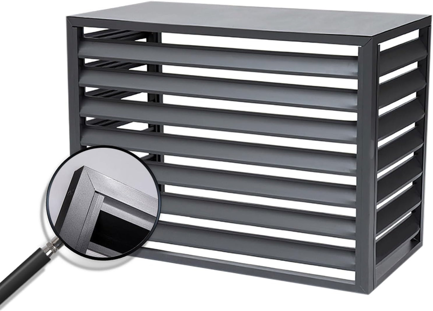 GENERIC Housse De Protection Décorative En Aluminium Pour Climatiseur - Résistante Aux Intempéries - Gris - Taille 110 - Idéale Pour La Maison Et La Terrasse