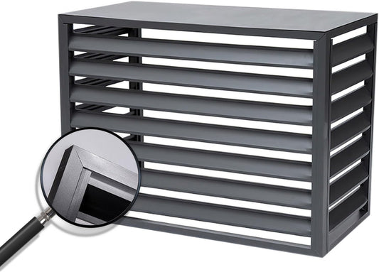 GENERIC Housse De Protection Décorative En Aluminium Pour Climatiseur - Résistante Aux Intempéries - Gris - Taille 110 - Idéale Pour La Maison Et La Terrasse