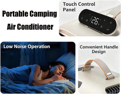  Climatiseur Portable, Climatiseur De Camping Réversible, Température De Refroidissement : 16–32 °C, Surface Couverte : 8–10 M², Idéal Pour Tentes, Camions, Voitures, Camping-cars Et Vans Aménagés.