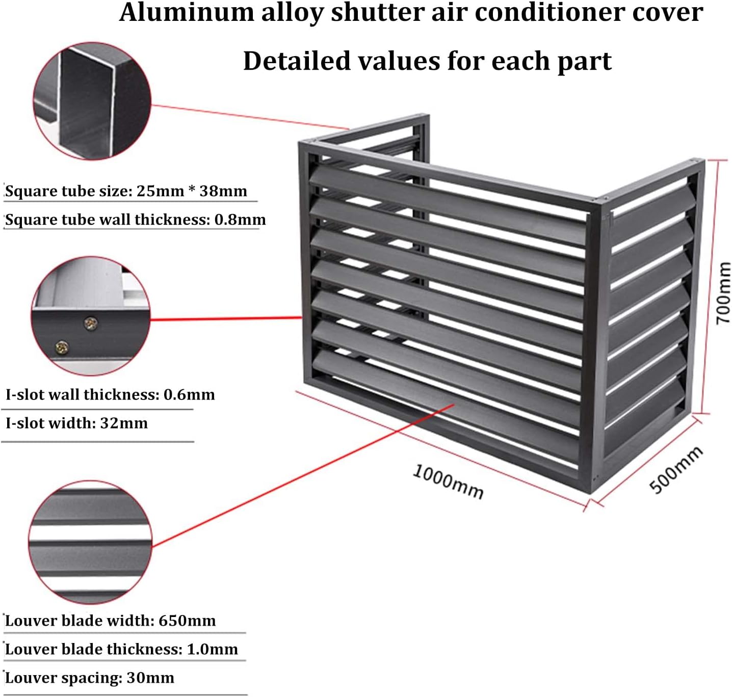 GENERIC Bâche De Protection Robuste Et Imperméable Pour Climatiseur De Fenêtre - Protection Contre La Poussière Et La Poussière - En Aluminium