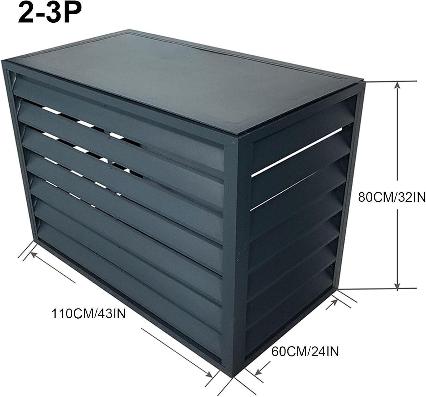 GENERIC Housse De Protection En Aluminium Pour Climatiseur D'extérieur – Protection Contre Les Intempéries Et Bouclier De Pompe à Chaleur, Design Plat Gris Pour Dissimulation Intérieur/extérieur