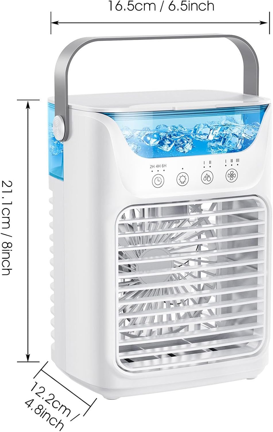  Mini Climatiseur Portable 700 Ml Réservoir, Refroidisseur à Air USB Avec 3 Vitesses De Vent, Poignée