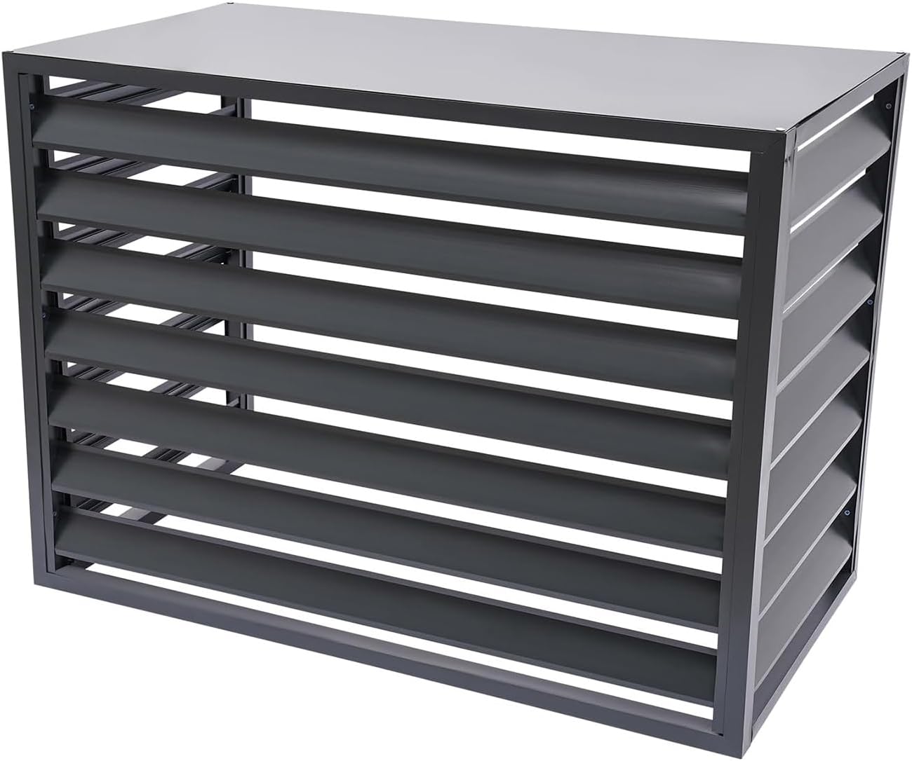 GENERIC Housse De Protection En Aluminium Pour Climatiseur Avec Condensateur - Gris - 100 X 50 X 70 Cm (L X L X H) - Clôture Extérieure Climatisée Résistante Aux Intempéries - Design élégant