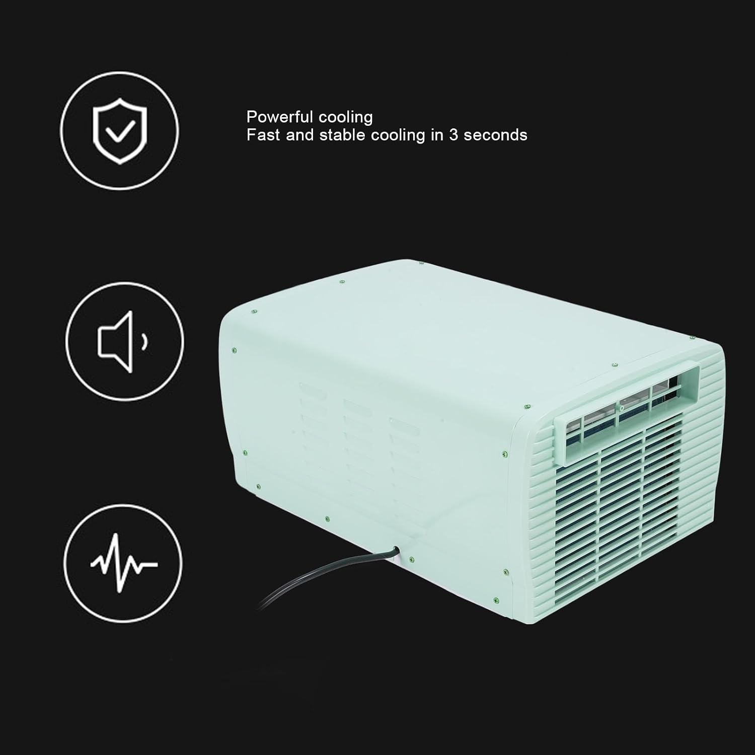  Climatiseur Portable, Camping AC 2300 BTU Avec Commande Vocale En Anglais Et Télécommande Pour Tente De Camping-car, Utilisation En Extérieur, Léger, économie D'énergie, Faible (Prise UE 220V)
